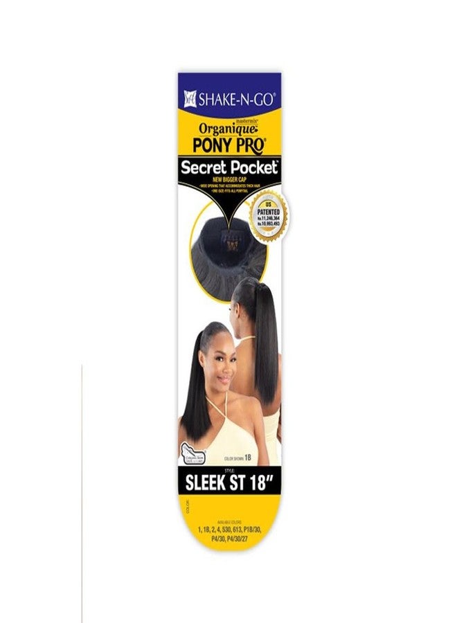 Shake-N-Go Weave Organique Pony Pro Ponytail Sleek Straight 18 with Secret Pocket made by Pre-sewn Weave (Color: 1) - Image 5